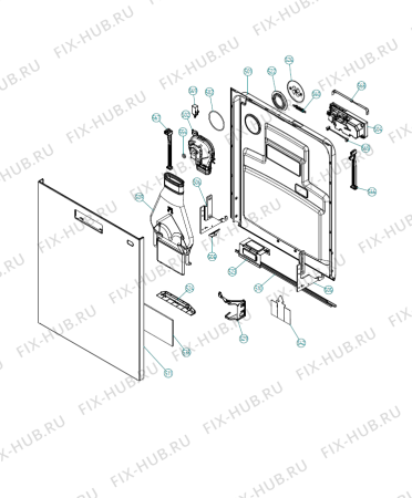 Схема №1 PD17 (472810, DW12.C) с изображением Дверца для посудомойки Gorenje 474910