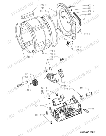 Схема №1 TRAK 6451/2 с изображением Обшивка для сушильной машины Whirlpool 481245215091