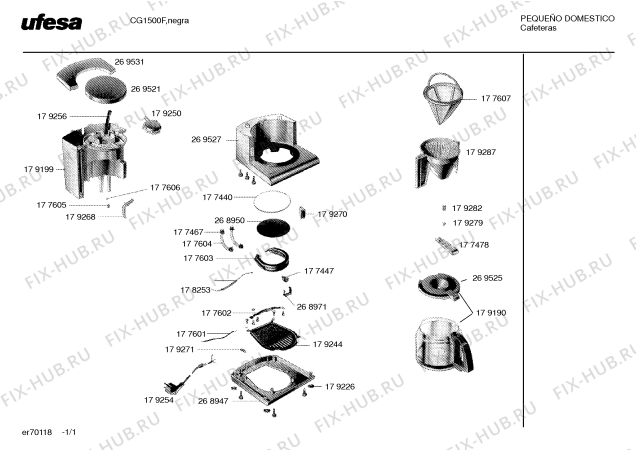 Схема №1 CG1500F с изображением Трубки для электрокофемашины Bosch 00177604