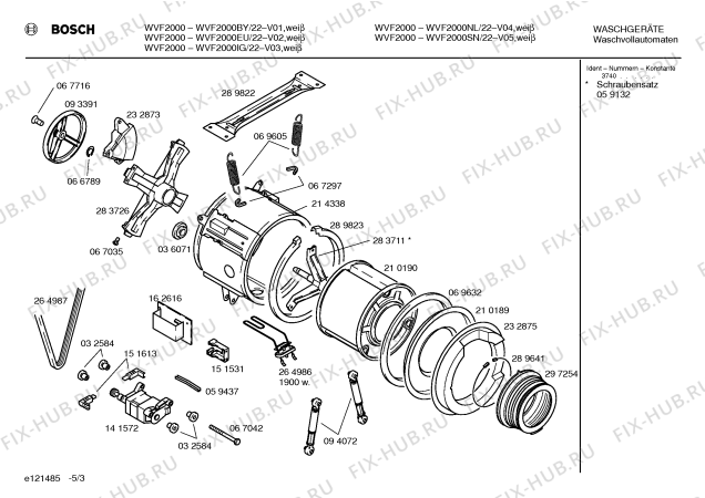 Схема №3 WVF2000SN BOSCH WVF 2000 с изображением Инструкция по эксплуатации для стиральной машины Bosch 00520674