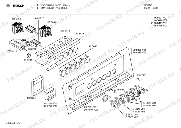 Схема №2 EH697GKL с изображением Стеклокерамика для плиты (духовки) Bosch 00234372