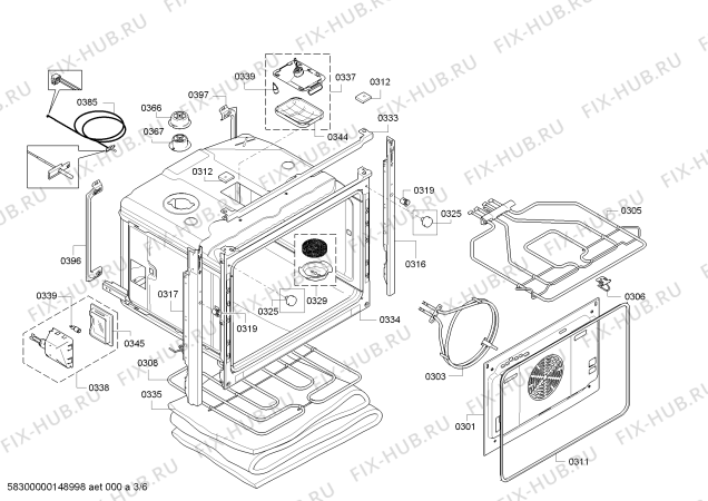 Взрыв-схема плиты (духовки) Bosch HBA38B9B0 - Схема узла 03