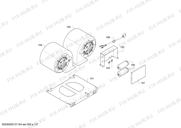 Схема №2 VTN1080F с изображением Кабель для вентиляции Bosch 00645822