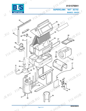 Схема №1 SC 752 Bianco с изображением Обшивка для климатотехники DELONGHI 5351003100