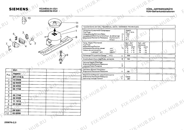 Взрыв-схема холодильника Siemens KG34E00 - Схема узла 02