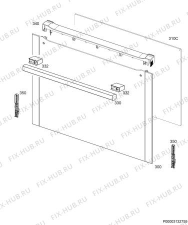 Взрыв-схема плиты (духовки) Aeg CCB56400BW - Схема узла Door