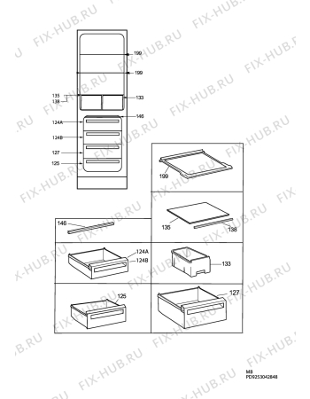 Взрыв-схема холодильника Electrolux ERB34257W - Схема узла C10 Interior