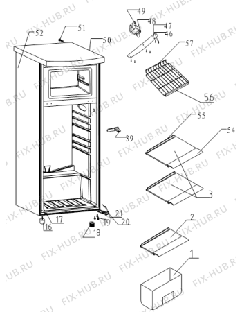 Схема №1 RF42768W (301484, HZZS28261) с изображением Обшивка для холодильной камеры Gorenje 388503