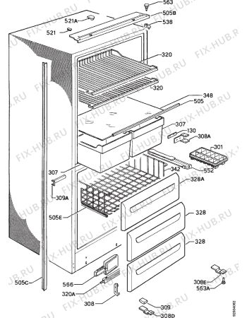 Взрыв-схема холодильника Nardi RF320 - Схема узла Housing 001