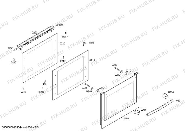 Взрыв-схема плиты (духовки) Bosch HBN564551E horno bosch ind.multf.inox.e2.pta_carr - Схема узла 02