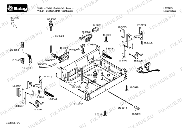 Схема №3 3VI422BB VI422 с изображением Переключатель для посудомойки Bosch 00184360