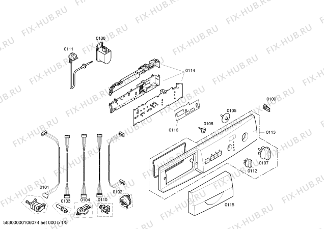 Схема №1 WFO284F Maxx WFO284F с изображением Модуль управления для стиральной машины Siemens 00442525