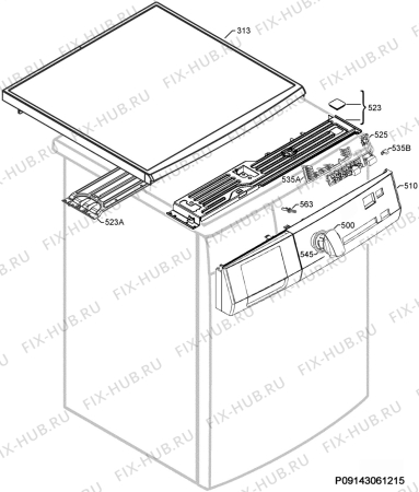 Взрыв-схема стиральной машины Aeg Electrolux L74952A3 - Схема узла Command panel 037