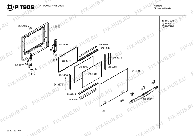 Схема №2 P1P2012W с изображением Переключатель для плиты (духовки) Bosch 00173104