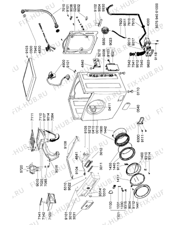 Схема №1 AWZ 512 BENELUX с изображением Клавиша для стиралки Whirlpool 481241078242