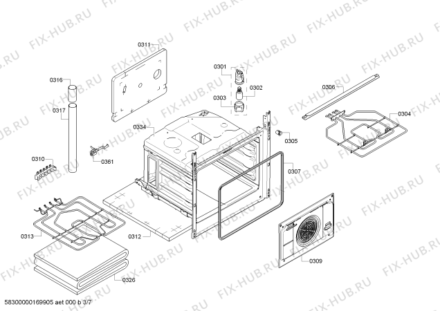 Схема №3 HCE644620R с изображением Стеклокерамика для плиты (духовки) Bosch 00711037