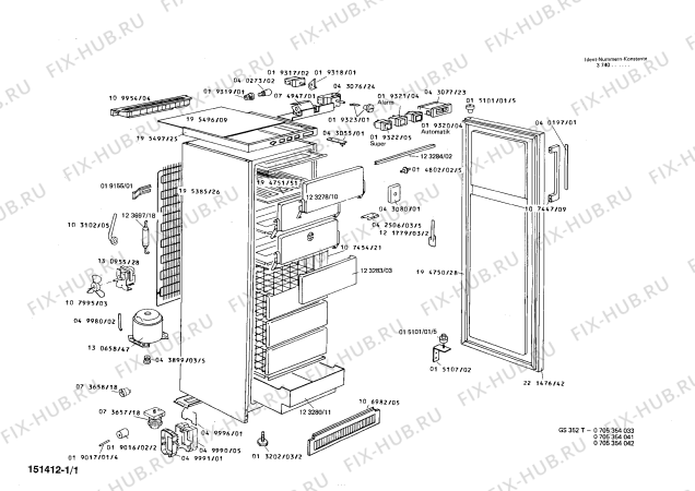 Схема №1 0705304244 GS312T с изображением Переключатель для холодильника Bosch 00019323