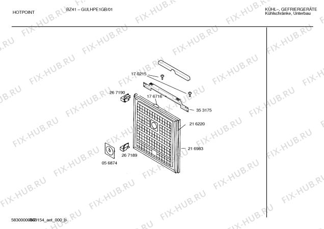 Взрыв-схема холодильника Hotpoint GULHPE1GB - Схема узла 02