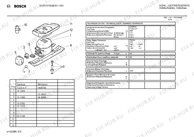 Взрыв-схема холодильника Bosch KUR1570GB - Схема узла 02