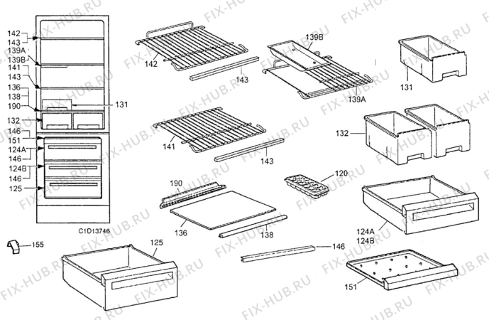 Взрыв-схема холодильника Arthurmartinelux AR8416B - Схема узла Accessories Refrigerator