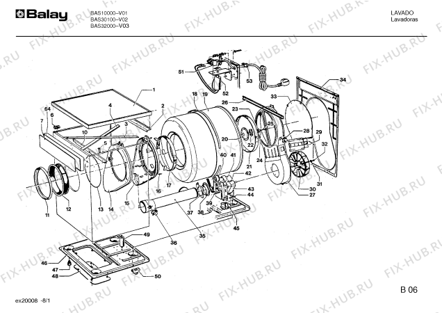 Схема №3 BAS32000 BAS3200 с изображением Коммутационная панель для сушилки Bosch 00460310