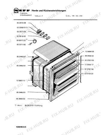 Взрыв-схема плиты (духовки) Neff 195304258 1490.41F - Схема узла 03
