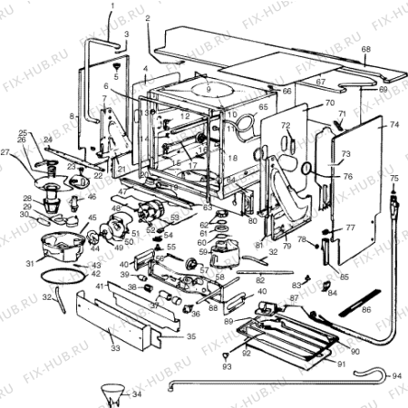 Взрыв-схема посудомоечной машины Indesit LV12543 (F008513) - Схема узла
