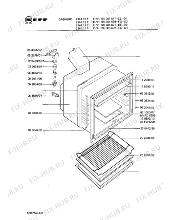 Схема №1 195301978 2344.13F с изображением Гайка для духового шкафа Bosch 00025489