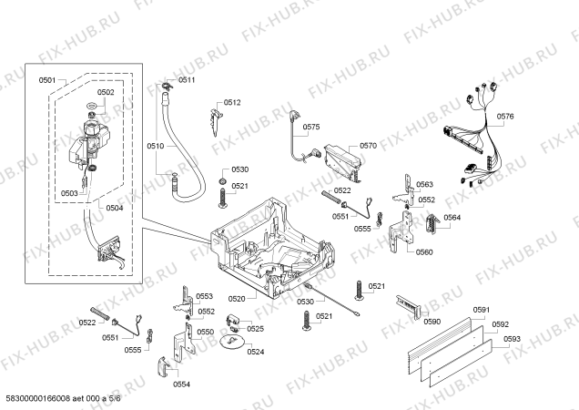 Схема №1 SPUCY43E20 с изображением Передняя панель для посудомоечной машины Bosch 00742462