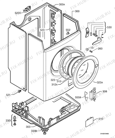 Взрыв-схема стиральной машины Electrolux EWF925 - Схема узла Housing 001