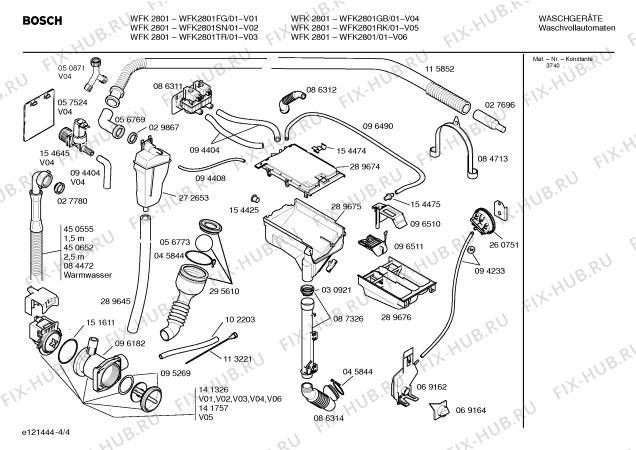 Взрыв-схема стиральной машины Bosch WFK2801RK WFK2801 - Схема узла 04