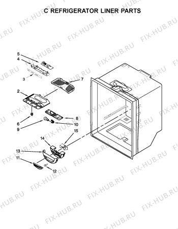Схема №1 KRFC - 9010  B с изображением Винт (болт) для холодильной камеры Whirlpool 482000006761
