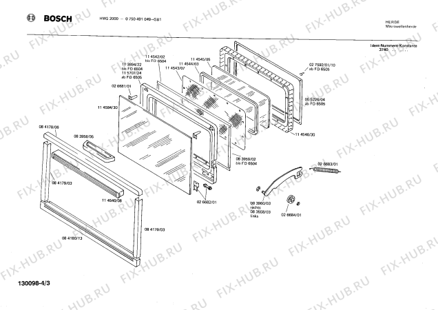 Взрыв-схема микроволновой печи Bosch 0750491049 HMG2000 - Схема узла 03