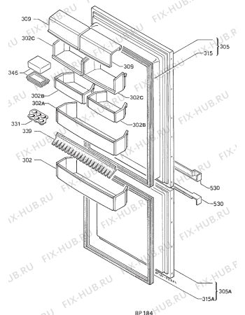 Взрыв-схема холодильника Electrolux ER3122B - Схема узла Door 003