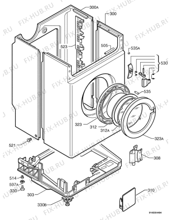 Взрыв-схема стиральной машины Zanussi WJS1665W - Схема узла Housing 001