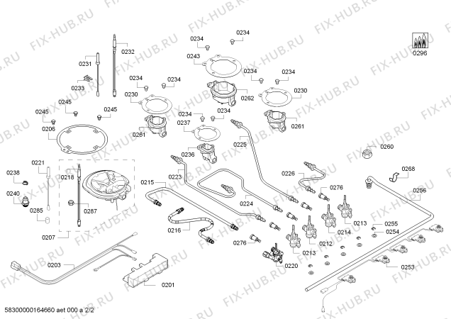 Схема №2 T29S86N0NL 4G+1W NE90F с изображением Варочная панель для электропечи Bosch 00688529