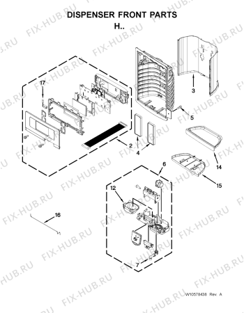 Схема №2 5MFX257AA с изображением Запчасть для холодильника Whirlpool 482000012414