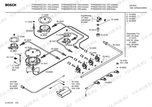 Взрыв-схема плиты (духовки) Bosch PHW202DEU Bosch - Схема узла 02