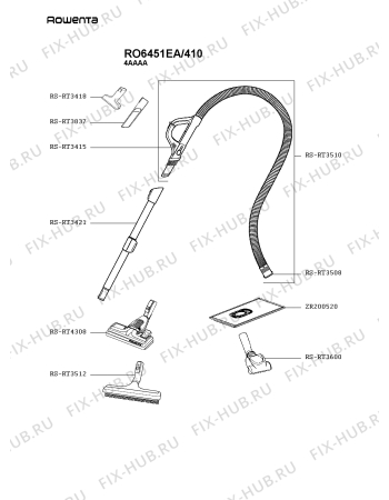 Взрыв-схема пылесоса Rowenta RO6451EA/410 - Схема узла VP005197.9P2