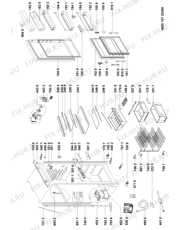 Схема №1 KD60178BUU/A03 с изображением Полка для холодильной камеры Whirlpool 481010515610