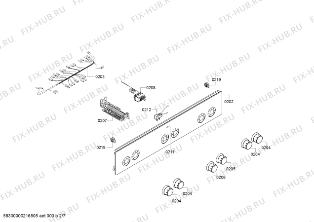 Взрыв-схема плиты (духовки) Bosch HXA090H20T - Схема узла 02