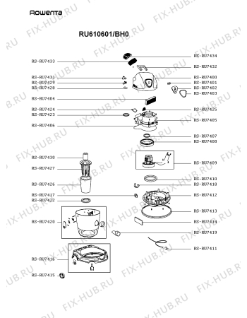 Схема №1 RU610601/BH0 с изображением Колесо для электропылесоса Rowenta RS-RU7415