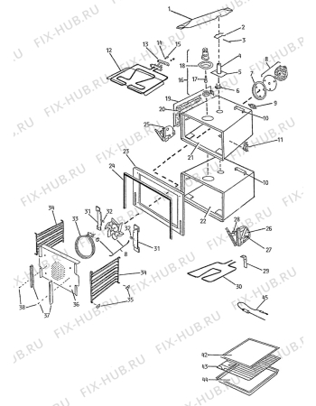 Взрыв-схема плиты (духовки) Electrolux CO400 - Схема узла H20 Oven primary (large) D