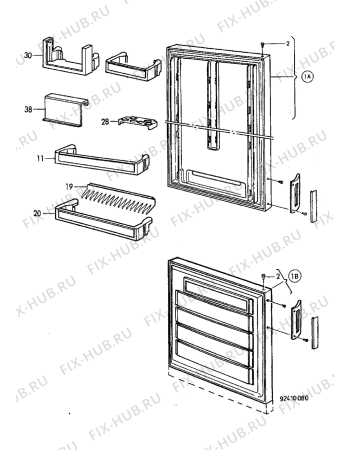 Взрыв-схема холодильника Electrolux ER3010B - Схема узла Door 003