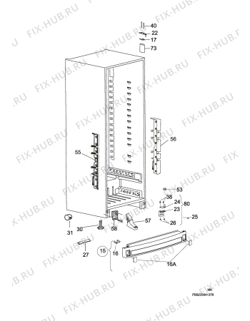 Взрыв-схема холодильника Electrolux ERF3869SOW - Схема узла C10 Cabinet