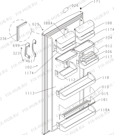Взрыв-схема холодильника Sidex 216NOA5 (255325, HTS2126) - Схема узла 02