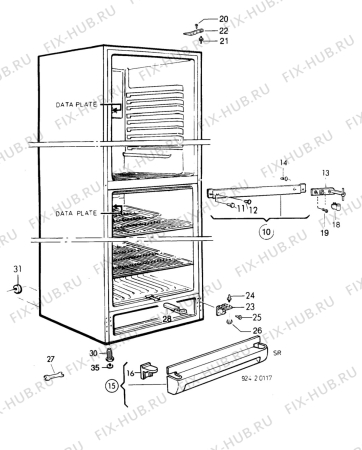 Взрыв-схема холодильника Electrolux AR3115B - Схема узла C10 Cabinet