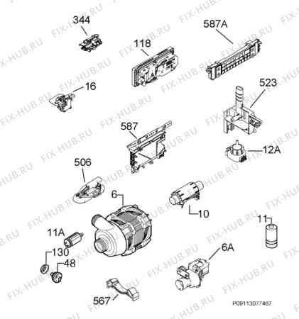 Взрыв-схема посудомоечной машины Aeg Electrolux F78008IW0P - Схема узла Electrical equipment 268