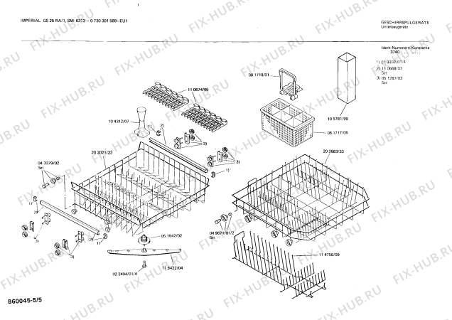 Схема №2 0730301569 GS25RA/1 с изображением Панель для посудомоечной машины Bosch 00114623