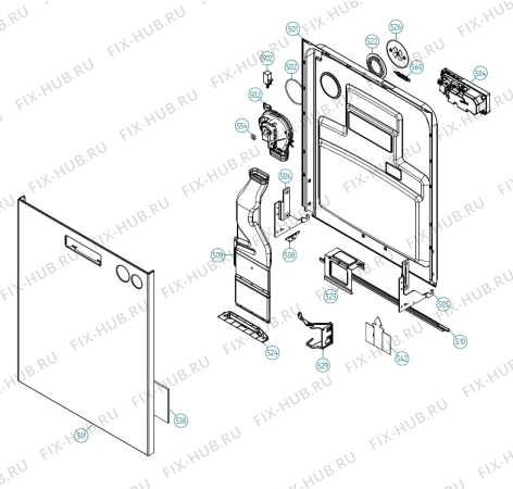 Взрыв-схема посудомоечной машины Asko D5424 FS IL   -White (401556, DW90.1) - Схема узла 05